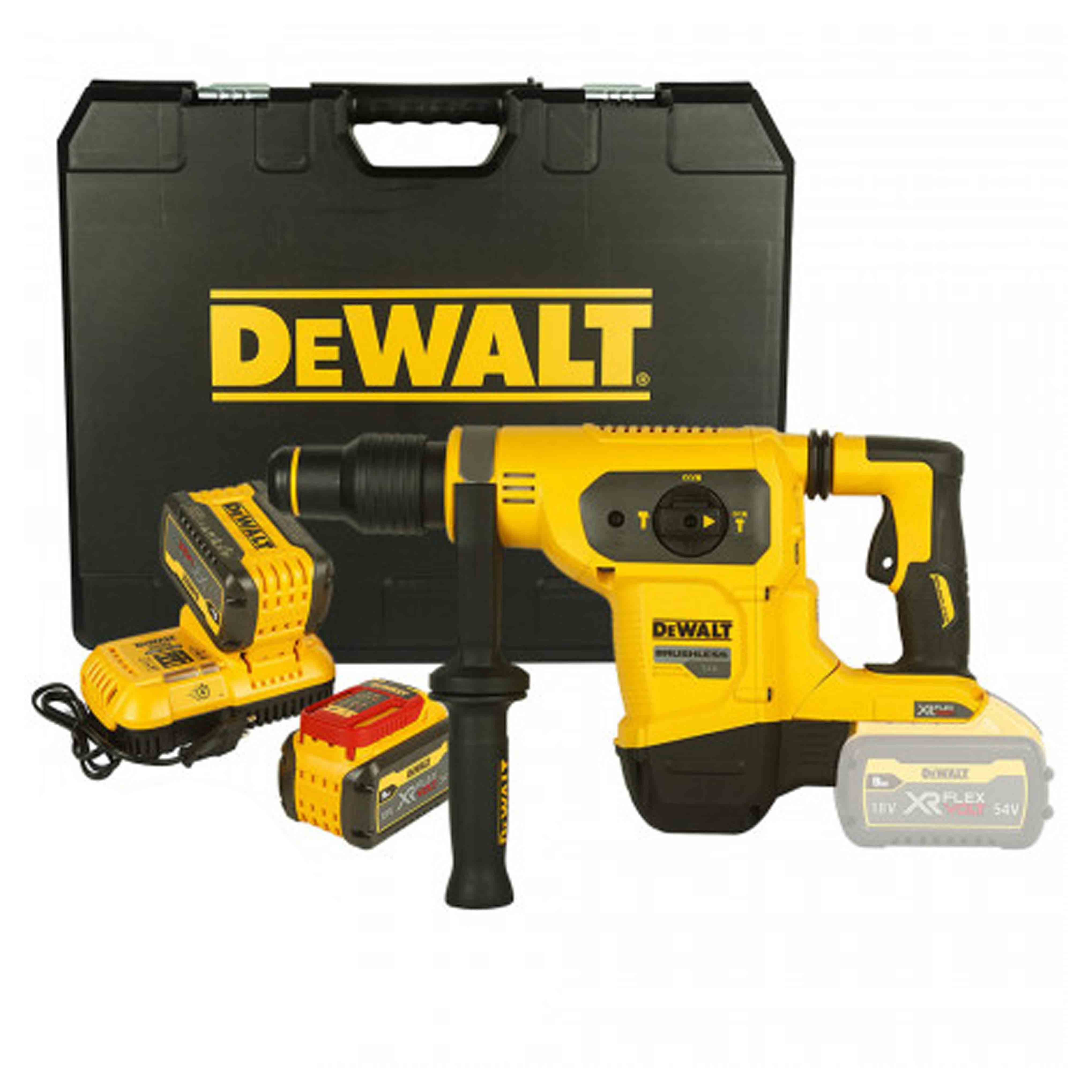 Demo-perforator hammer BRUSHLESS motor 54V XR FLEXVOLT SDS-Max high power 40mm in CASE and ACCESSORIES - DeWALT - DCH481X2-QW Demo-perforator hammer BRUSHLESS motor 54V XR FLEXVOLT SDS-Max high power 40mm in CASE and ACCESSORIES - DeWALT - DCH481X2-QW